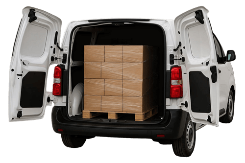 Transporter mit offener Ladetür